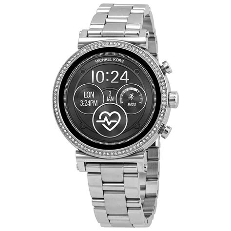 michael kors access sofie heart rate silver tone smartwatch|michael kors sofie smartwatch bands.